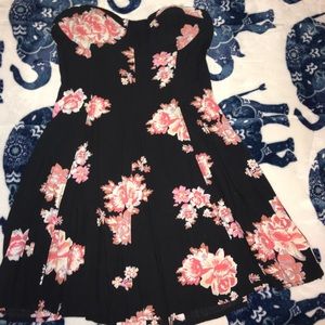 Summer strapless dress.